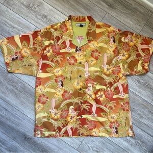 Tommy Bahama Silk Hula Girl Camp Shirt XL